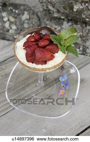Stock Photograph - Lime Tequila Tapioca with Chocoalte Lime Tequila Sorbet. Fotosearch
