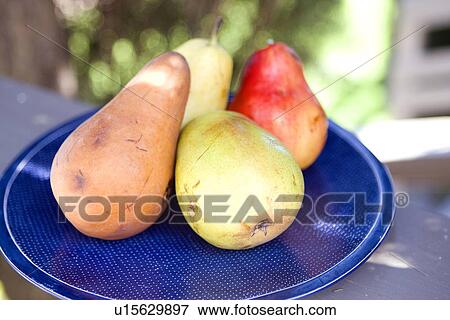 Plate of Pears View Large Photo Image Stock Photo - Plate of Pears. Fotosearch