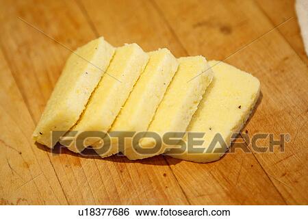 Stock Photograph - Polenta Slices. Fotosearch