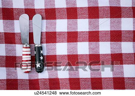 red and white picnic blanket