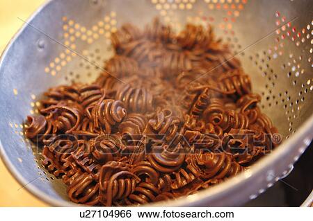 Stock Photograph - Steaming Chocolate Pasta. Fotosearch