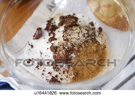 Sugar, Cocoa and Chocolate Pieces in bowl View Large Photo Image Stock Photograph - Sugar, Cocoa and Chocolate Pieces in bowl. Fotosearch