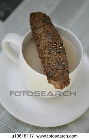 Stock Photo - Tea and Chocolate Biscotti. Fotosearch