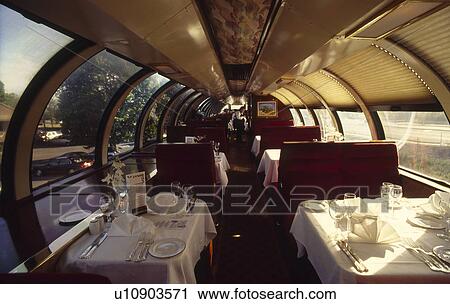 Stock Image - Train Buffet Car. Fotosearch