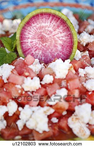 Watermelon and Feta Salad View Large Photo Image Stock Image - Watermelon and Feta Salad. Fotosearch