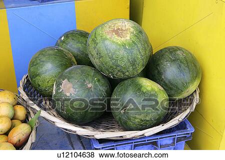 Stock Photo - Watermelons, Grande Baie, Mauritius. Fotosearch