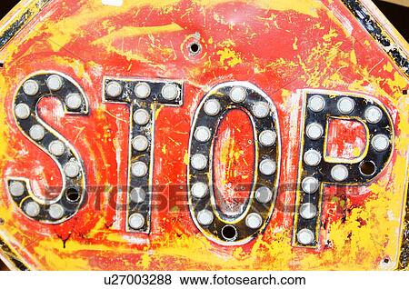 Stock Photo -  abstract design funny graphic stop sign stopsign . Fotosearch