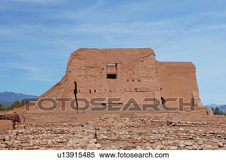Stock Photography -  pecos monument ruins pueblo national register. Fotosearch