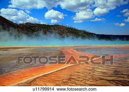 Picture -  spring midway geyser basin grand prismatic hot . Fotosearch