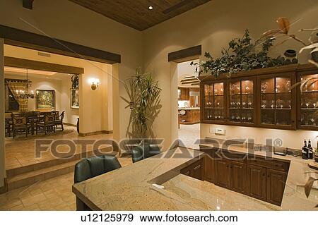 Bar counter in luxury home View Large Photo Image Stock Photo - Bar counter in luxury home. Fotosearch