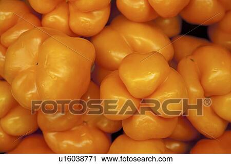 Close-up of orange bell pepper View Large Photo Image Stock Image - Close-up of orange bell pepper. Fotosearch