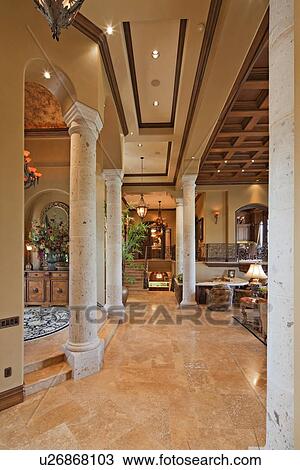 Columns in hallway of luxury villa View Large Photo Image Stock Image - Columns in hallway of luxury villa. Fotosearch