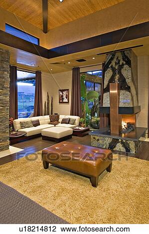 Living room interior of a luxury villa View Large Photo Image Stock Image - Living room interior of a luxury villa. Fotosearch