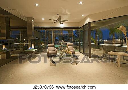 Stock Photograph - Luxurious living room in modern mansion. Fotosearch