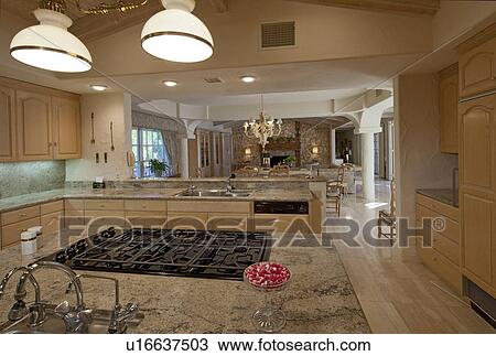 Modern kitchen in luxury villa View Large Photo Image Stock Image - Modern kitchen in luxury villa. Fotosearch