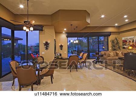Stock Photograph - Modern living room in luxury manor house. Fotosearch