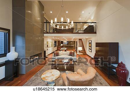 Stock Photography - Modern living room in luxury villa. Fotosearch