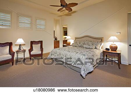 Spacious bedroom interior of luxury mansion View Large Photo Image Stock Photograph - Spacious bedroom interior of luxury mansion. Fotosearch