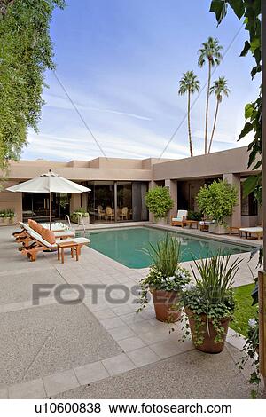 Stock Photo - Swimming pool in luxury manor house. Fotosearch