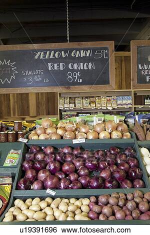Vegetables on display in produce market View Large Photo Image Stock Photograph - Vegetables on display in produce market. Fotosearch