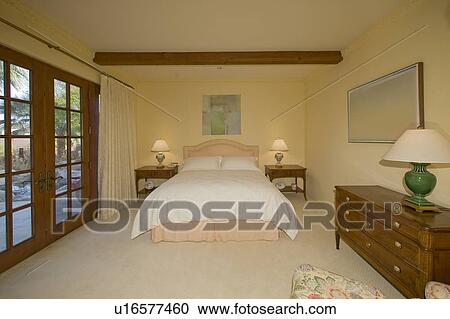 Stock Image - Bedroom interior of luxury mansion. Fotosearch