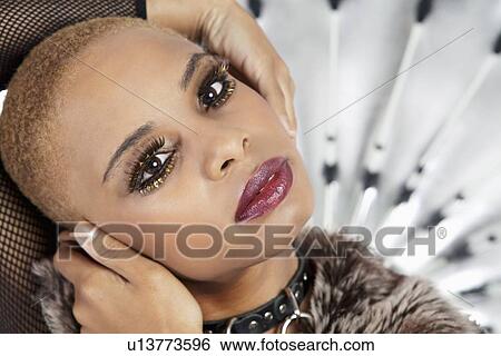 Close-up portrait of young African American fashion model View Large Photo Image Stock Photograph - Close-up portrait of young African American fashion model. Fotosearch