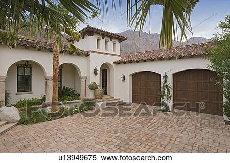 Stock Photography - Courtyard of luxury mansion. Fotosearch