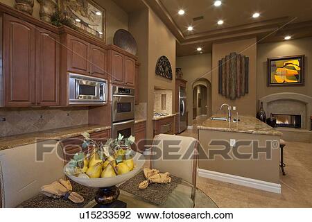 Dining table and chair in contemporary kitchen View Large Photo Image Stock Image - Dining table and chair in contemporary kitchen. Fotosearch