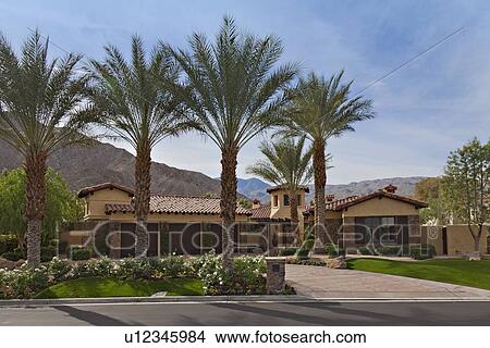 Facade of a luxurious villa View Large Photo Image Picture - Facade of a luxurious villa. Fotosearch
