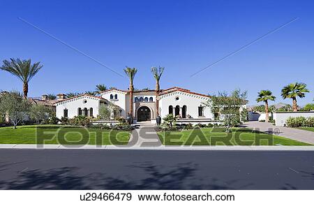 Stock Photo - Facade of luxury mansion. Fotosearch