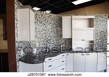 Stock Photo - House interior of contemporary kitchen counter. Fotosearch