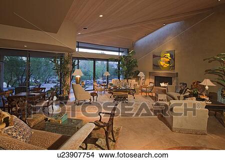 Interior of a luxury living room of villa View Large Photo Image Picture - Interior of a luxury living room of villa. Fotosearch