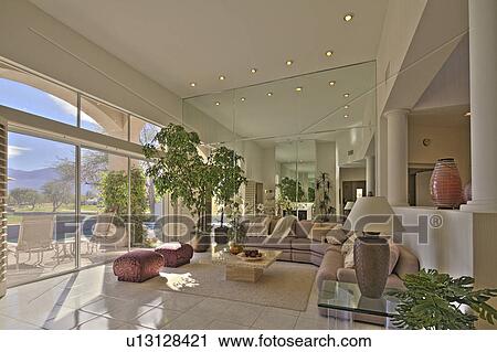 Stylish living room of luxury villa View Large Photo Image Stock Image - Stylish living room of luxury villa. Fotosearch