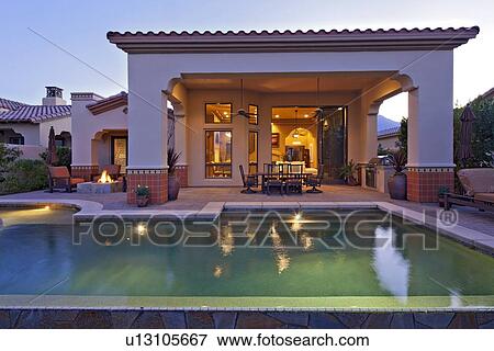 View of swimming pool in mansion View Large Photo Image Stock Photo - View of swimming pool in mansion. Fotosearch