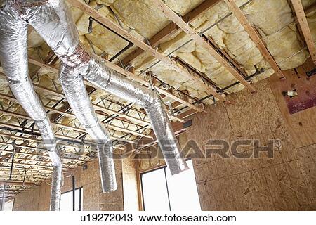 View of unfinished ceiling near window at construction site View Large Photo Image Stock Image - View of unfinished ceiling near window at construction site. Fotosearch