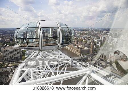 Gondola on the London Eye, England, UK View Large Photo Image Stock Photo - Gondola on the London Eye, England, UK. Fotosearch