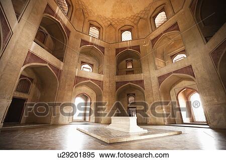 Stock Photography - Main tomb chamber, Humayun's tomb, New Delhi, India. Fotosearch