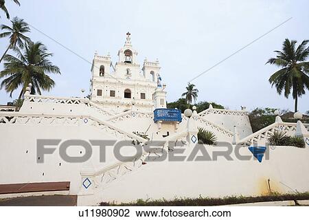 Stock Image - Our Lady Of the Immaculate Conception Church, Panajim, Goa, India. Fotosearch