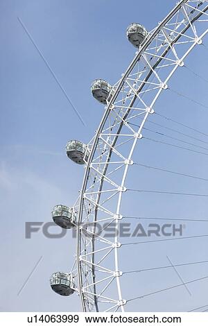 Stock Photo - View of London Eye against sky, London, England, UK. Fotosearch