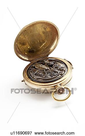 Clockwork inside pocket stopwatch over white background View Large Photo Image Stock Photo - Clockwork inside pocket stopwatch over white background. Fotosearch
