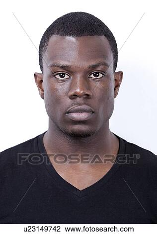 Portrait of young African American man against white background View Large Photo Image Stock Image - Portrait of young African American man against white background. Fotosearch