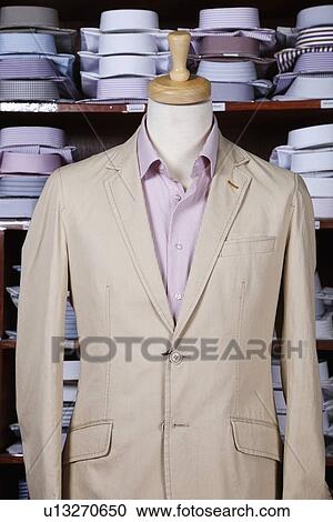 Suit on tailor's dummy at store View Large Photo Image Stock Image - Suit on tailor's dummy at store. Fotosearch