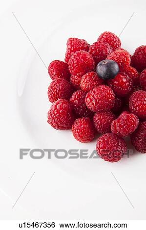 Blueberry over raspberries against white background View Large Photo Image Stock Photograph - Blueberry over raspberries against white background. Fotosearch