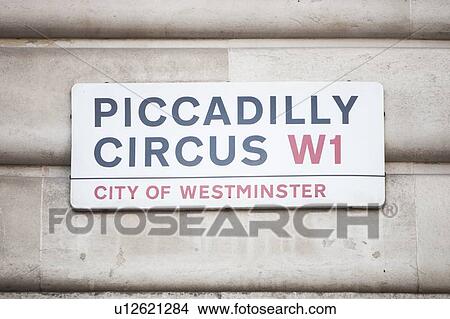 Picture - Close-up of Piccadilly Circus signboard. Fotosearch