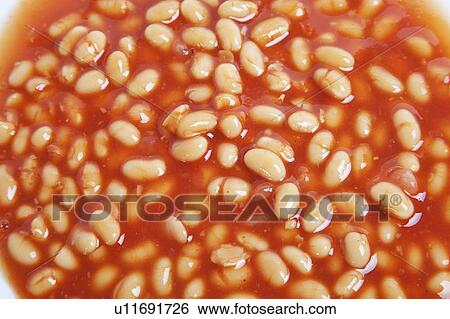 Stock Photograph - Close-up view of baked beans. Fotosearch
