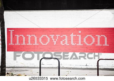 Innovation' written on wall View Large Photo Image Stock Photography - Innovation' written on wall. Fotosearch