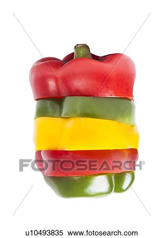 Pile of colorful bell pepper slices View Large Photo Image Stock Photography - Pile of colorful bell pepper slices. Fotosearch