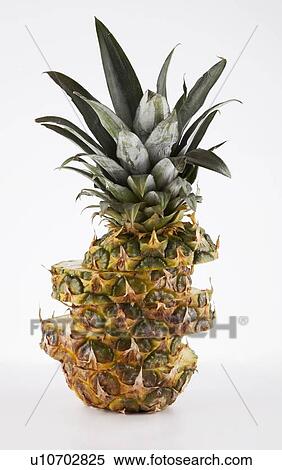 Pineapple cut in slices over white background View Large Photo Image Stock Photography - Pineapple cut in slices over white background. Fotosearch