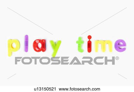 Play time' spelled with alphabet magnets over white background View Large Photo Image Stock Image - Play time' spelled with alphabet magnets over white background. Fotosearch