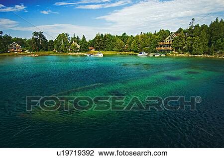 Wreck Of The Sweepstakes Underwater In Georgian Bay At Big Tub Harbour In Tobermory Fathom Five National Marine Park Ontario Canada Stock Image